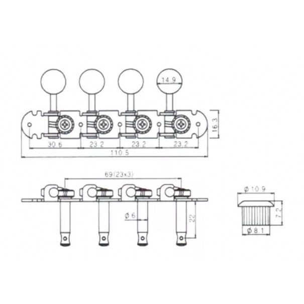 J205 NI SET DI MECCANICHE PER MANDOLINO L1+R1