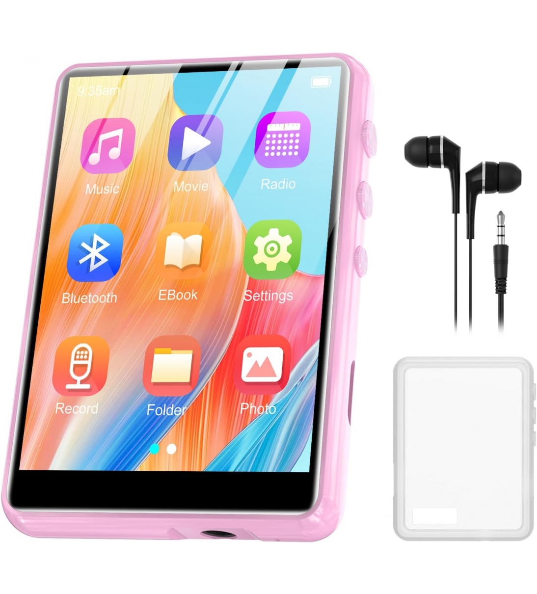 64GB Lettore MP3 Bluetooth 5.3, lettore MP3 sportivo portatile ZAQE con schermo a colori TFT da 2,4", altoparlanti HD, radio FM, lettore di eBook, supporto fino a 128 GB (rosa) [B003AM176]