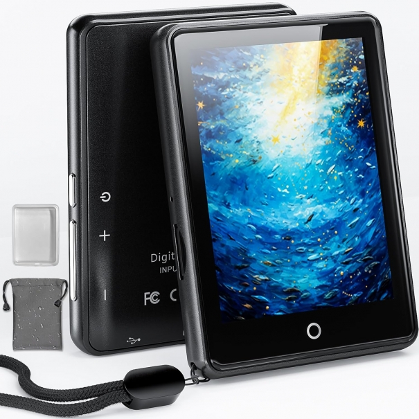Lettore MP3 da 64 GB, Bluetooth 5.3, touchscreen da 2,8", musica HiFi portatile, lettore MP3 per bambini, con altoparlante, 18 suoni rilassanti, durata della batteria fino a 45 ore, radio FM, supporto [B003AM180]