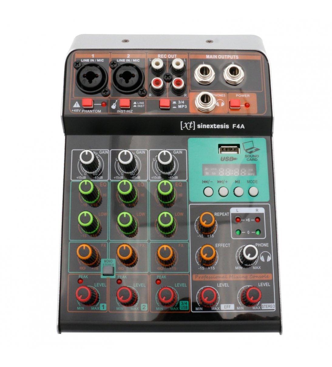 F4A Mixer 3 canali MP3 USB Bluetooth con Effetto Echo