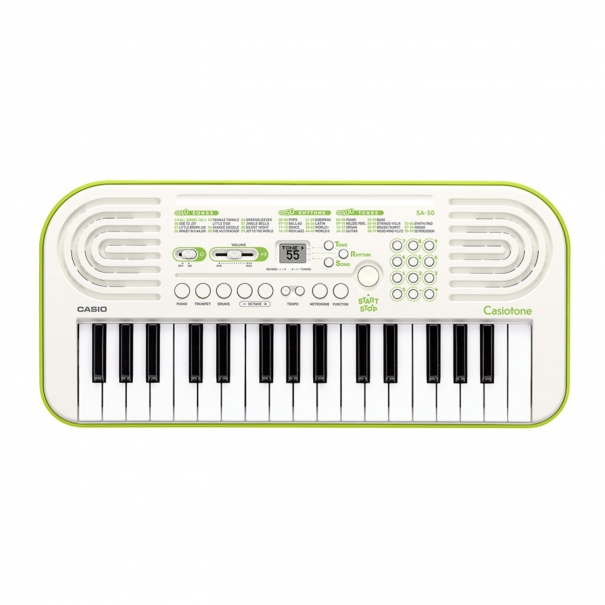 SA50 Tastiera Elettronica 32 Tasti (Bianca con fondo verde)