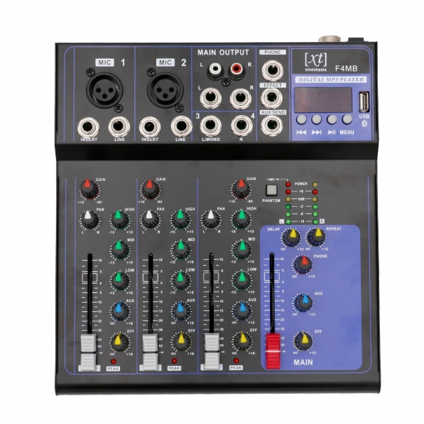 F4-MB Mixer 4 canali MP3 USB Bluetooth con Effetto Echo