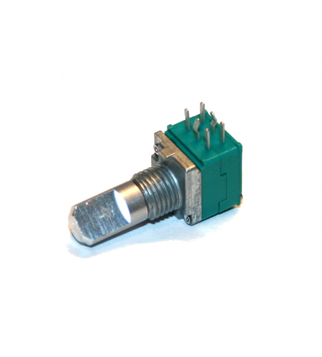 Potenziometro rotativo, 10KBx2, con albero a D da 15 mm