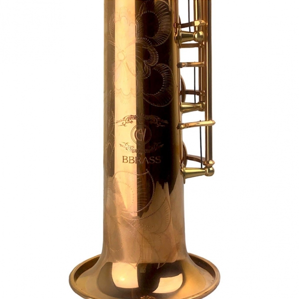 GV S2 SAX SOPRANO dritto fusto Fosforo/Bronzo raw chiavi laccate - BBRASS