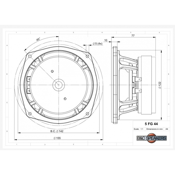 WOOFER 5" 100W 8Ω 92dB