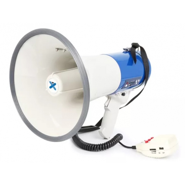 Potente megafono con porta USB e SD, batteria al litio, pannello di controllo MP3, amplificatore da 65W