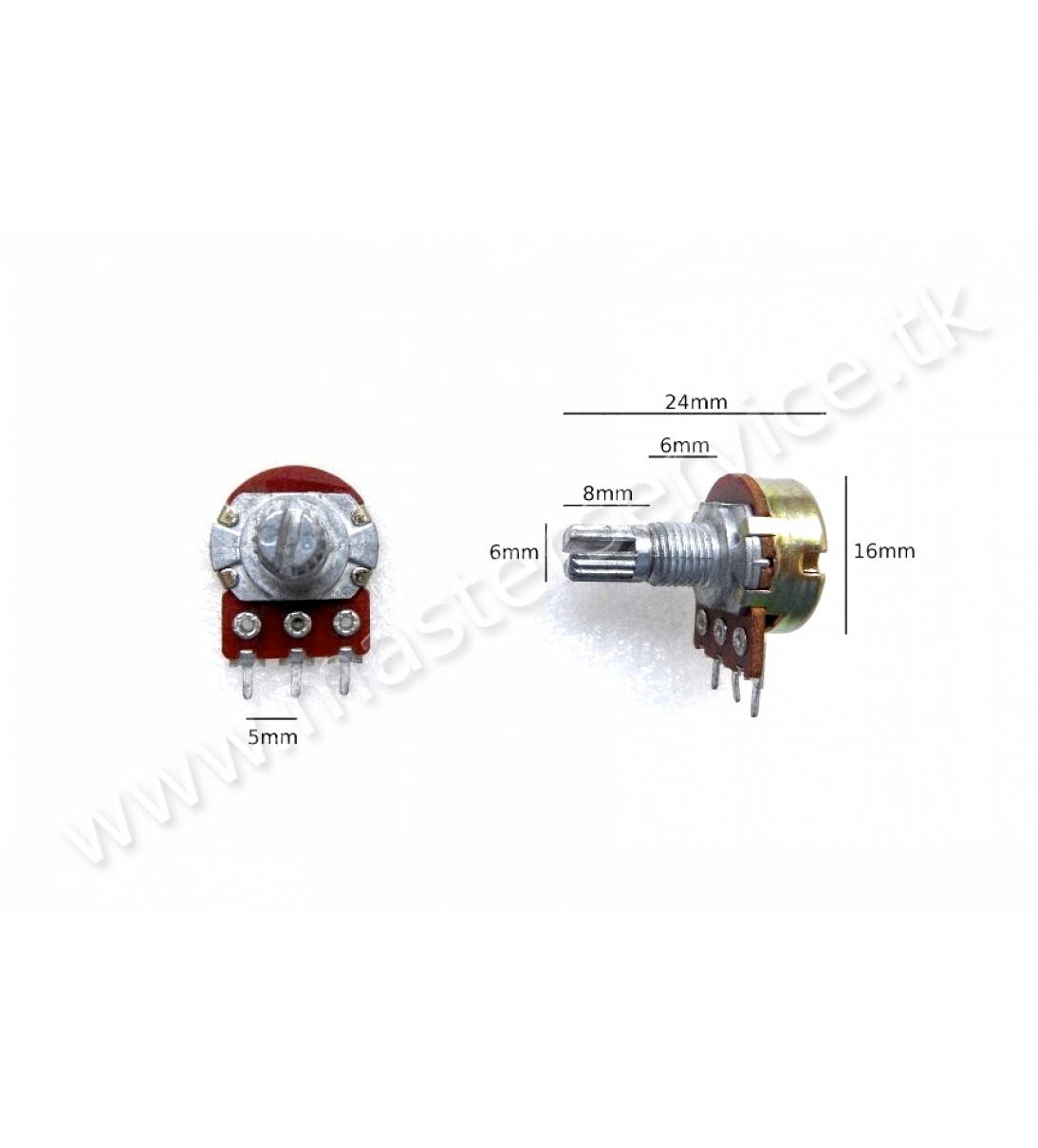 Potenziometro 50KAx2 perno lungo in metallo [B027MN238]