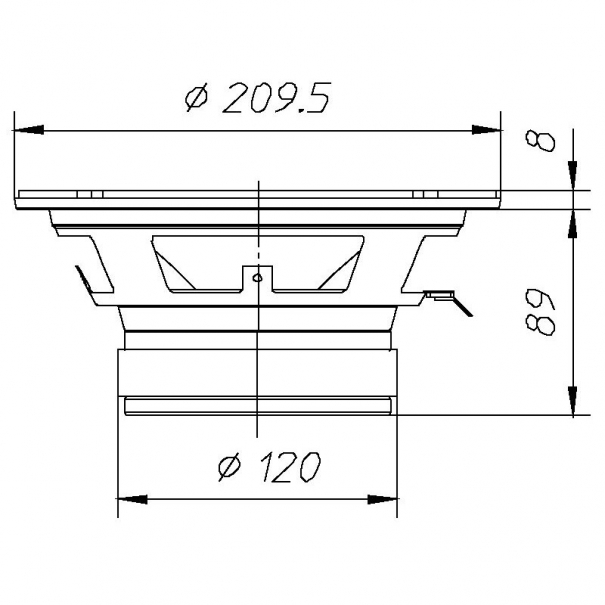AS14 PM203 EXT. RANGE 200mm 300W Max 8Ω Montarbo AS14