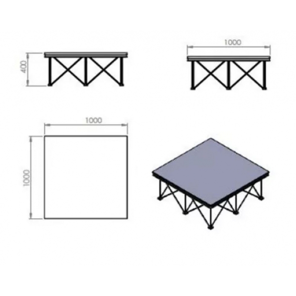 MODRS1H40 BASE RETICOLARE DI SOSTEGNO (100x100x40CM)