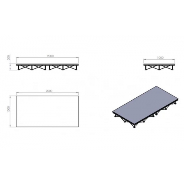 Modula Base 2x1 Black H20