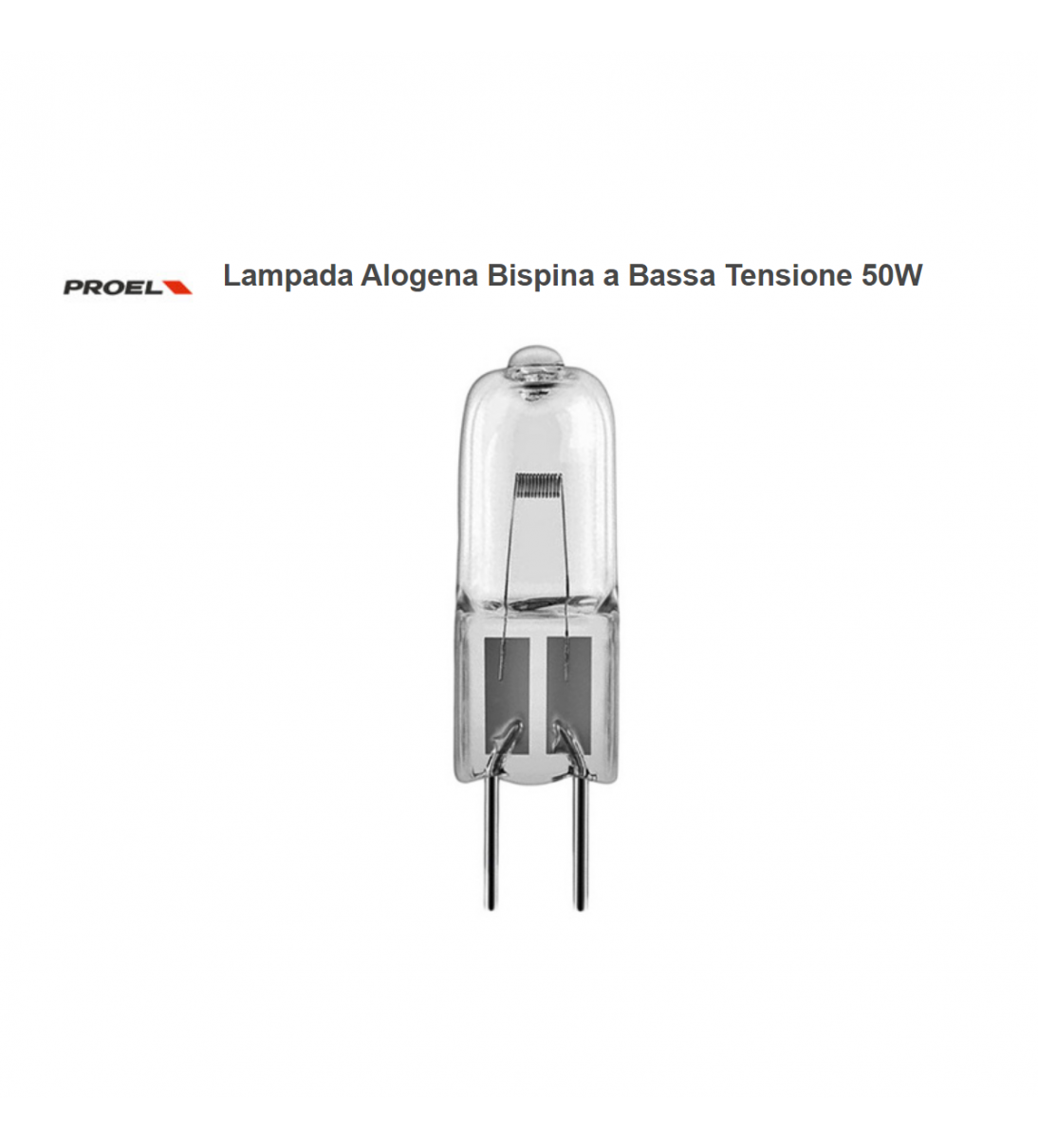 Lampada Alogena Bispina a Bassa Tensione 50W