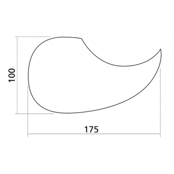 YELLOW PARTS EZ1111B Battipenna Chitarra Acustica Goccia Nero [123987]
