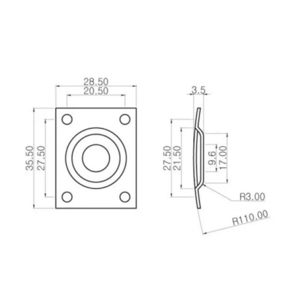 LJC CR PIASTRA JACK IN METALLO PER CHITARRA ELETTRICA