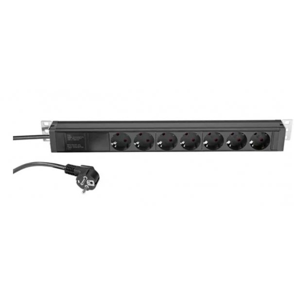 MULTIPRESA 7 INGRESSI SUL RETRO 19" CON SWITCH ON/OFF 28672 19" Power Box