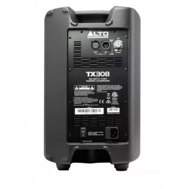 TX308 CASSA ATTIVA 8" 350W Alto TX308 è una cassa attiva a due vie, con un woofer da 8" e un tweeter a compressione con diaframma in titanio da 1", amplificata in classe D con una potenza di 350 Watt di picco (175W continui) [B003AL660]
