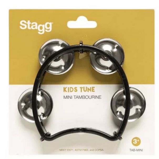 Plastic Cutaway Mini Tambourine 4 Jingles