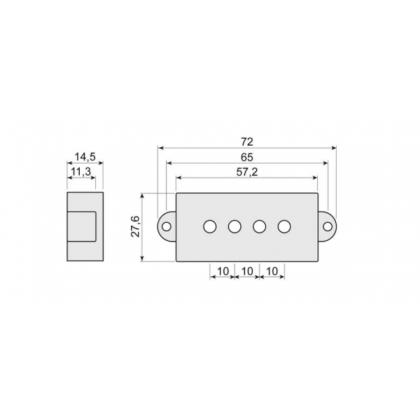 Pickup cover, Puncher Bass model sp [PPC-15-BK]