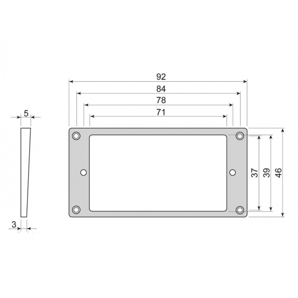 Humbucker frame 3x5mm, black