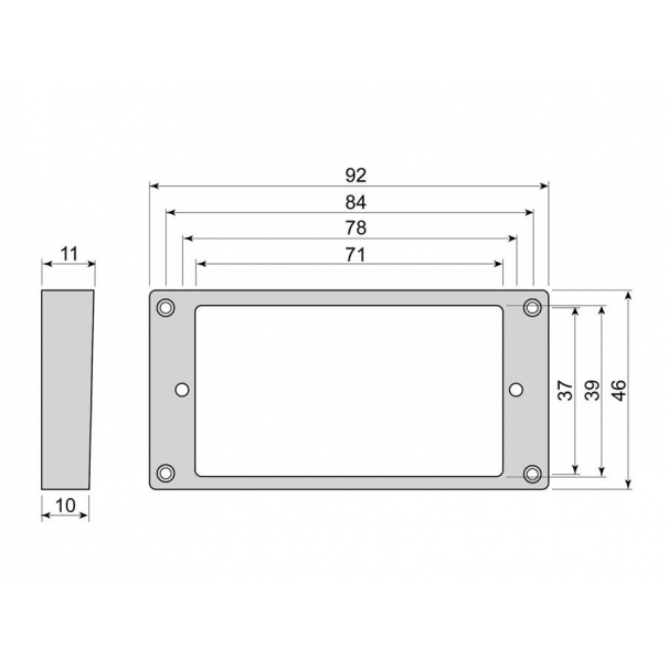 Humbucker frame  10x11mm, black