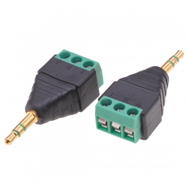 Adattatore Connettore Audio 3.5 mm Maschio a Terminal Block 3 pin [B006WB052]