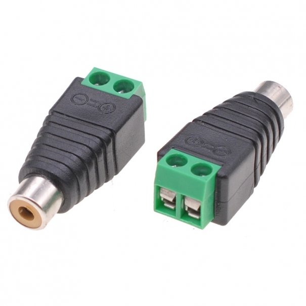 Adattatore Connettore Terminal Block 2-pin a RCA femmina [B006WB053]