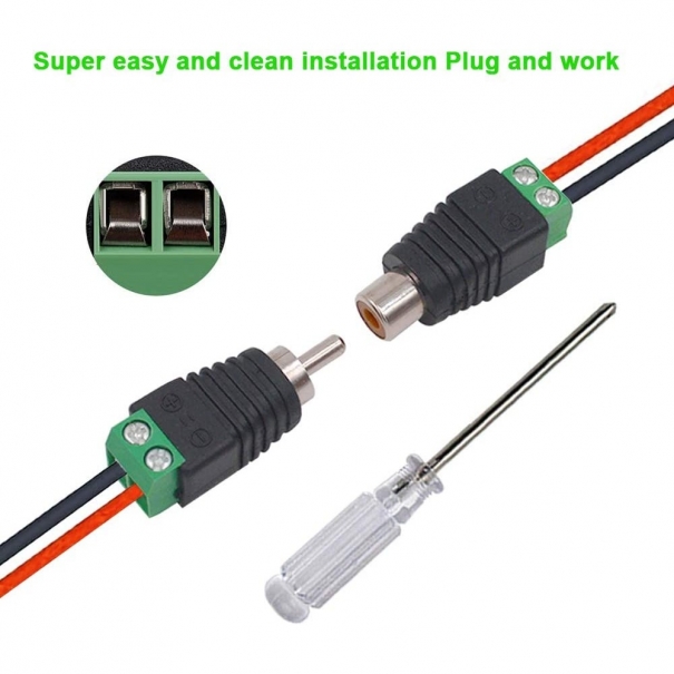 Adattatore Connettore Terminal Block 2-pin a RCA femmina [B006WB053]