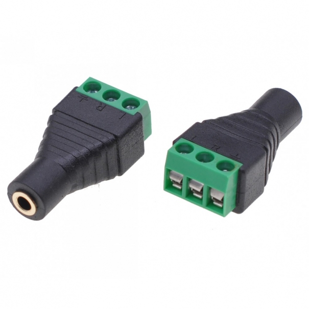 Adattatore Audio 3.5 mm Stereo Femmina Terminal Block 3 pin