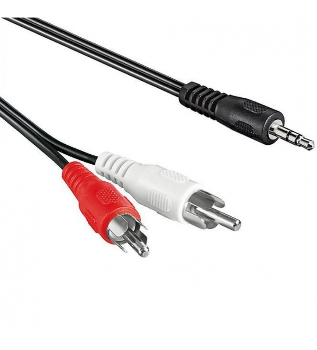 Cavo audio AUX, jack da 3,5 mm a connettore RCA stereo, 1.5 m, nero- Spina 3,5 mm (3-pin, stereo) 2 spina RCA