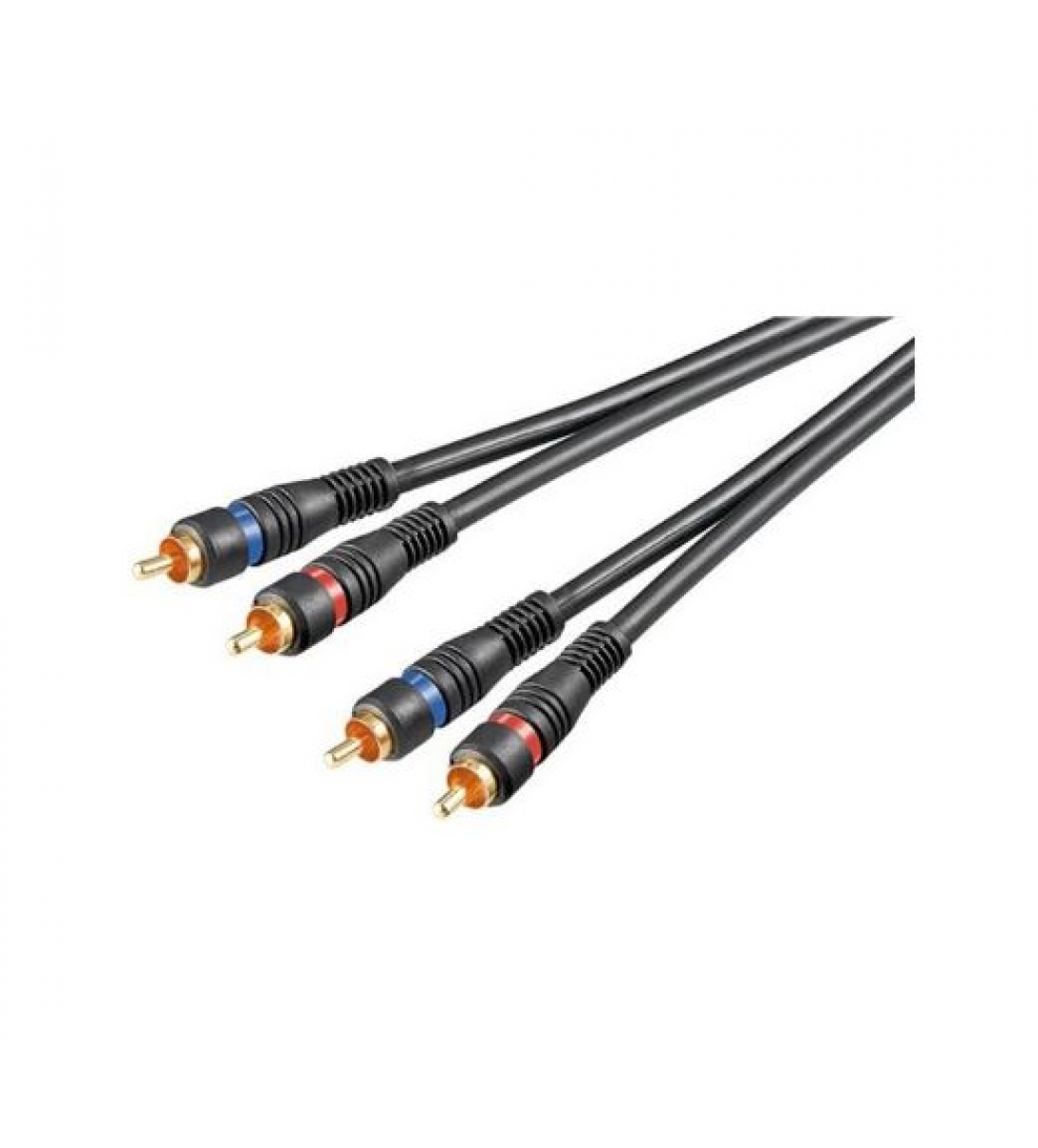 Cavo di collegamento stereo 2 RCA, 1,5 m - a doppia schermatura, nero - 2 spina RCA 2 spina RCA