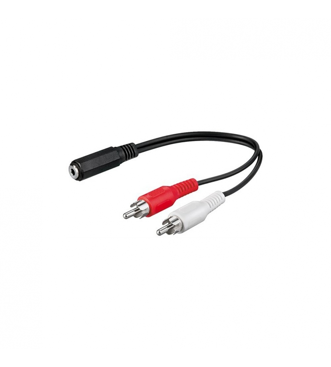 Cavo con presa da 3,5 mm a connettore RCA, 0,2 m, nero- Presa 3,5 mm (3-pin, stereo) 2 spina RCA