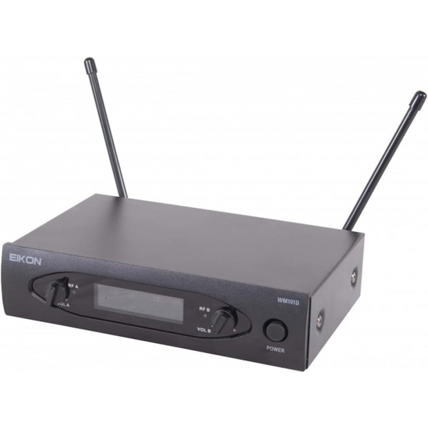 PROEL EIKON WM101DHV2 Doppio Radiomicrofono UHF Archetto a due canali con uscite indipendenti XLR e schermo retro illuminato