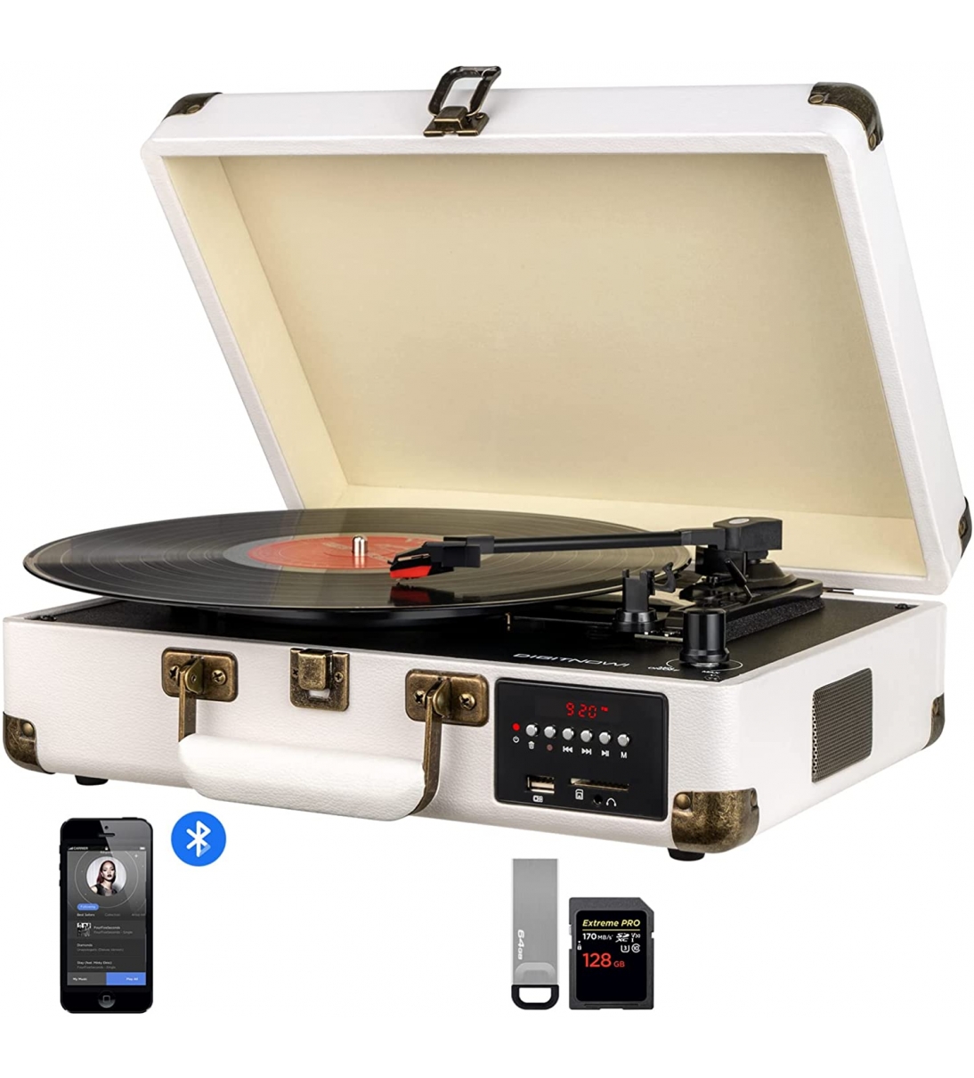 Bluetooth Vinile Giradischi, Portatile