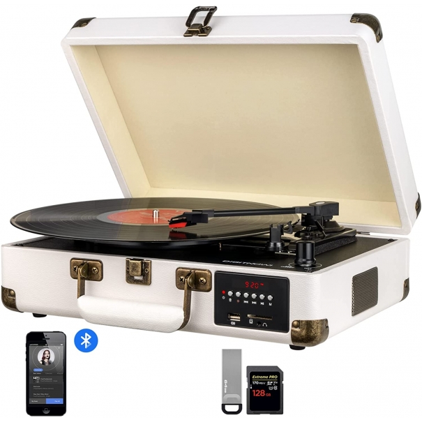 Bluetooth Vinile Giradischi, Portatile