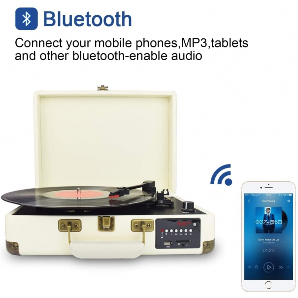 Bluetooth Vinile Giradischi, Portatile