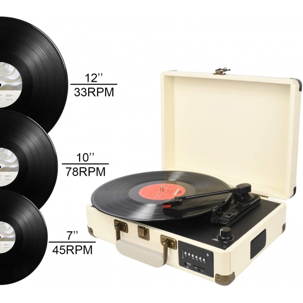 Bluetooth Vinile Giradischi, Portatile
