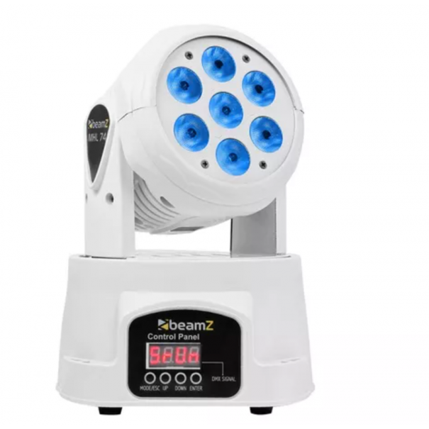 BEAMZ MHL74WH Mini Moving Head Wash 7x10W