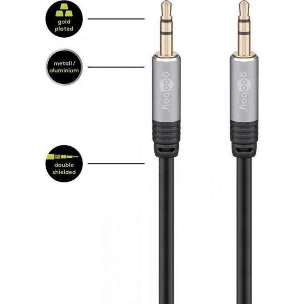 Cavo Adattatore Audio Stereo MP3 3.5mm M/M 1,5m