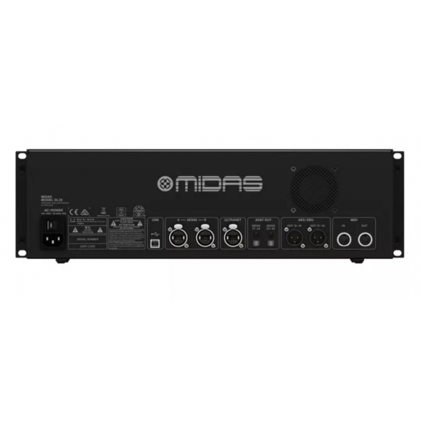 DL32 STAGE BOX 32 IN / 16 OUT CON 32 PREAMPLIFICATORI MICROFONICI, INTERFACCE ULTRANET E ADAT