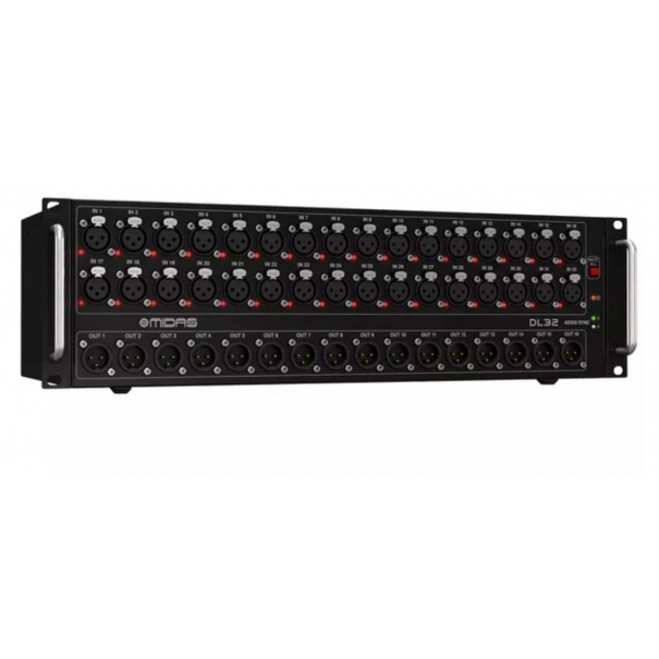 DL32 STAGE BOX 32 IN / 16 OUT CON 32 PREAMPLIFICATORI MICROFONICI, INTERFACCE ULTRANET E ADAT