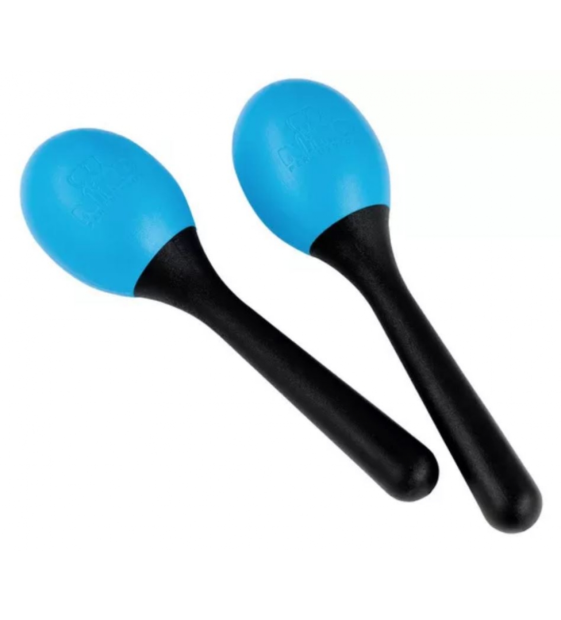 COPPIA DI MARACAS OVALI IN PLASTICA BLU CIELO