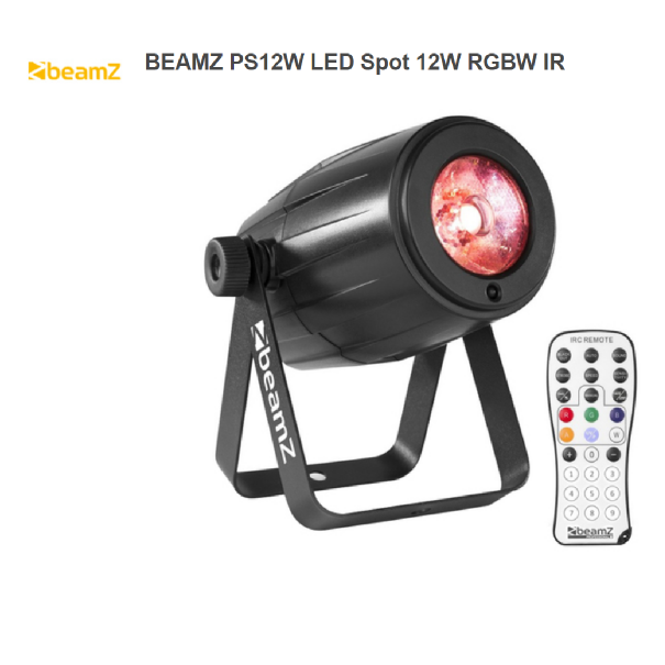 BEAMZ PS12W LED Spot 12W RGBW IR PS12W è un pinspot compatto con un potente LED 4 in 1 da 12 watt