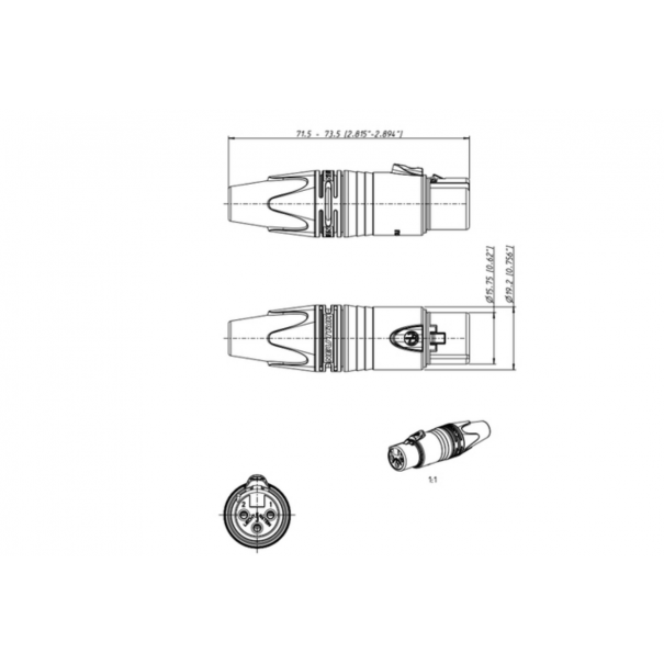 NC3FXX-BAG CONNETTORE XLR 3 PIN FEMMINA