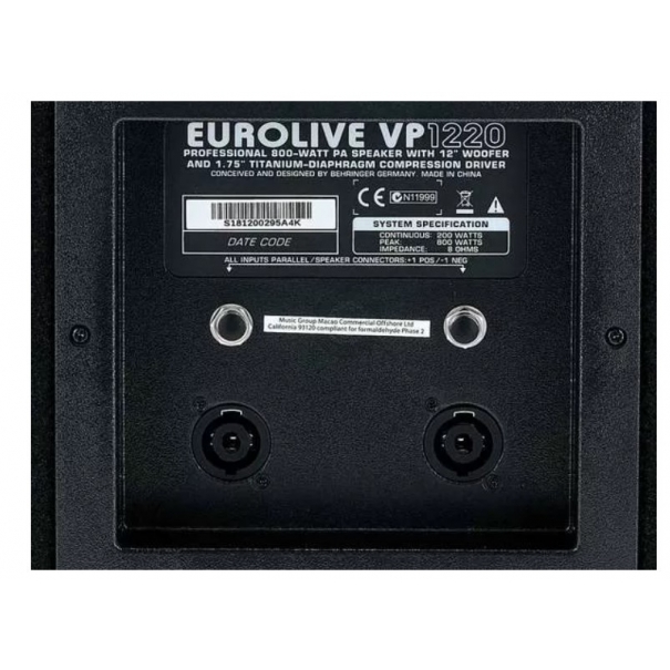 BEHRINGER VP1220 CASSA PASSIVA 2 VIE 12" 800W