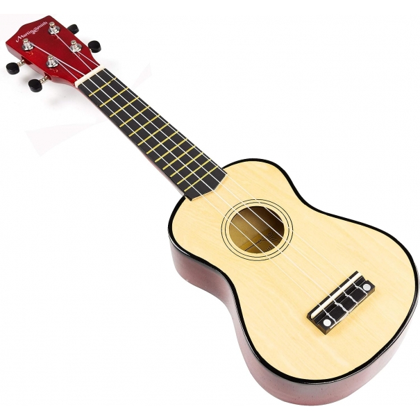 Martin Smith UK-212-A Ukulele soprano con custodia per ukulele e taccuino, naturale