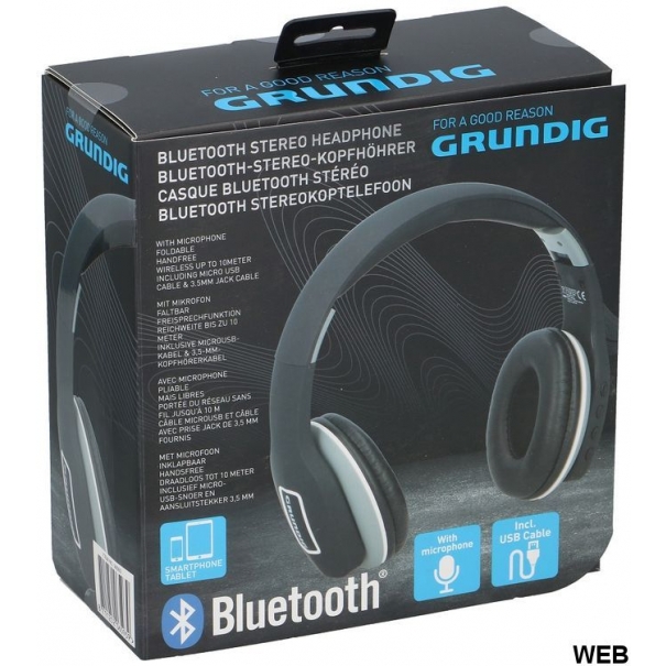 Cuffie Bluetooth ripiegabili con microfono colore nero Grundig