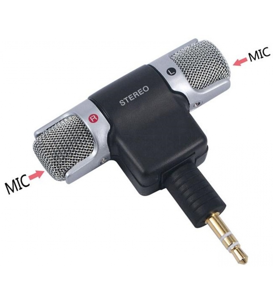 Microfono stereo snodabile 90° jack 3.5mm 3 poli per PC [MIC129]