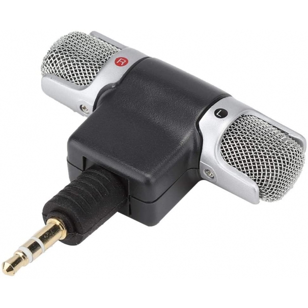 Microfono stereo snodabile 90° jack 3.5mm 3 poli per PC [MIC129]