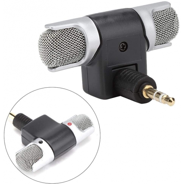 Microfono stereo snodabile 90° jack 3.5mm 3 poli per PC
