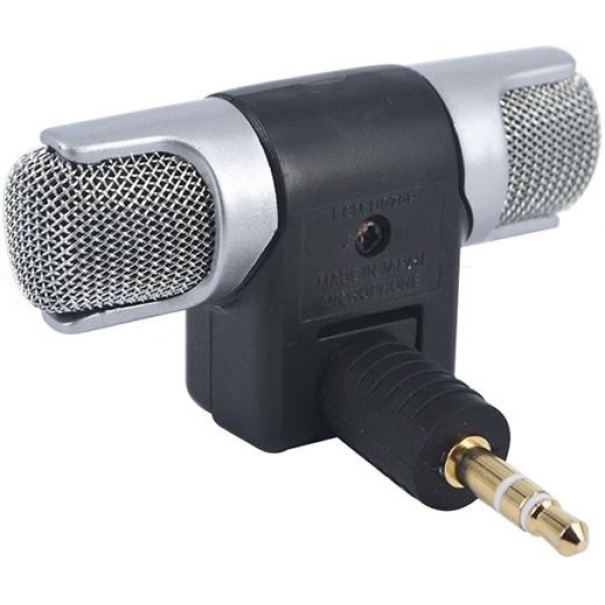 Microfono stereo snodabile 90° jack 3.5mm 3 poli per PC [MIC129]