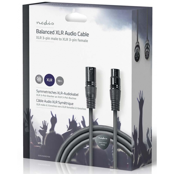 Cavo audio bilanciato XLR a 3 pin maschio-femmina 10m [ND1975]